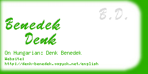 benedek denk business card